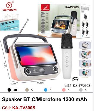 Caixa de som Bluetooth com microfone 1200MAH KATV300S