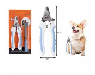 KIT CORTADOR DE UNHA PET - cortador de unha + lixa - De aço inoxidável - design ergonômico PET144