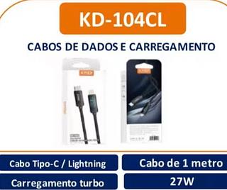 Cabo tipo c /iPhone 1M 27W com digital KD104CL