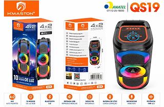 Caixa de som Bluetooth cartão memória USB com RGB QS19