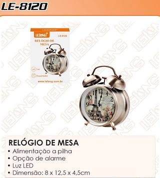 Relógio De Mesa Antigo Despertador Led Retro Lelong LE8120