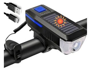 Farol Bike 7 Leds Lanterna Seta Buzina Bicicleta Luz Freio