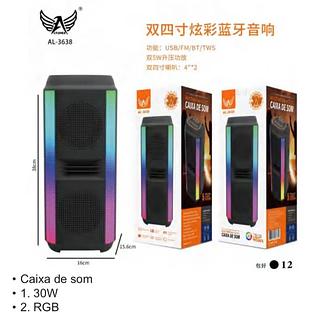 Caixa de som Bluetooth USB cartão memória com RGB AL3638