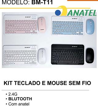 Teclado sem fio com Mouse colorido BMT11