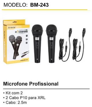 Microfone com fio com 2 microfone 2.5M BM243