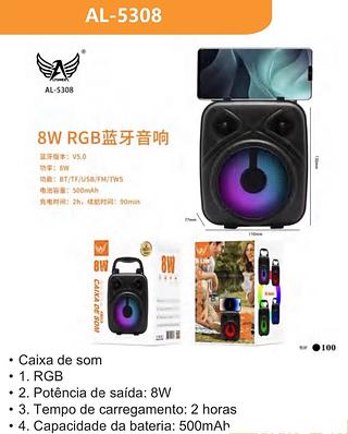 Caixa de som com RGB 8W AL-5308