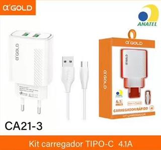 Carregador tipo c 4.1A 2USB CA213