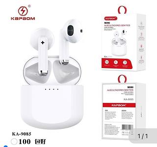 Fone sem fio Bluetooth sem borrachinha KA9085 Caixa fechado com 100pcs