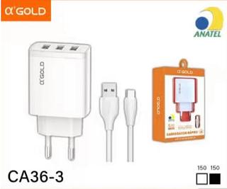 Carregador tipo c 5.1A 3USB CA363 Com 150pcs