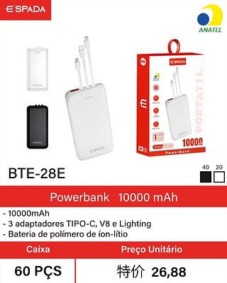Carregador portátil POWER BANK 10000mAh BTE-28E