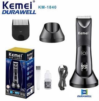 MÁQUINA DE CORTAR CABELO REGARREGAVEL COM BASE DE CARREGAMENTO KM1840 KEMEI