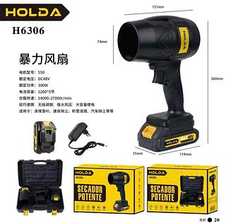 Soprador de folhas portátil sem fio com 1 bateria e carregador H6306