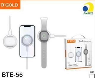 Carregador rápido para smartwatch celular e fone 15W BTE56 Caixa fechado com 200pcs