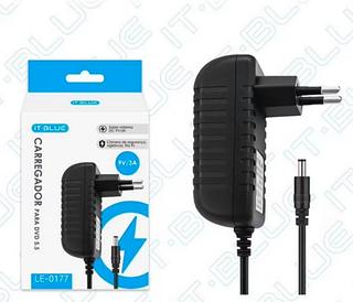 CARREGADOR PARA DVD 5.5 - Tensão de saída: 9V 3A - IM LE0177