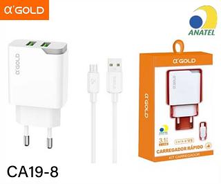 Kit carregador V8 3.1A - 2 USB - 3.1 A CA198