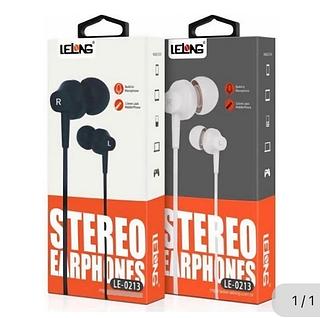 fone com fio com borrachinha lelong 0213 caixa fechado com 200pcs