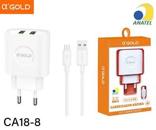 Kit carregador V8 3.1A - 2 USB - 3.1 A CA188