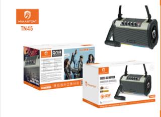 Caixa de som Bluetooth USB com 2microfone 8000MAH 60W TN45