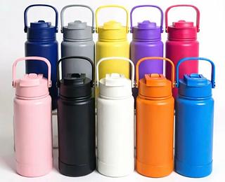 Garrafa Térmica Aço Inox Com Canudo+ Base 800ml