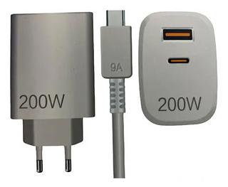 Carregador Motorola Turbo 200W Cabo Tipo c /tipo c Fonte entrada USB/tipo c