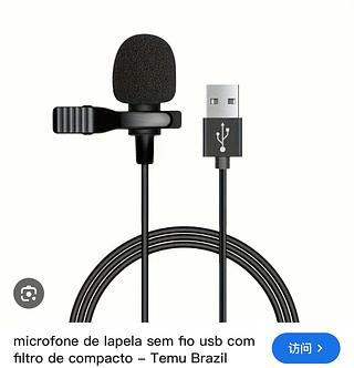 microfone de lapela sem fio usb com filtro de compacto Temu Brazil HS29