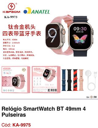 Relógio SmartWatch BT 49mm 4 Pulseiras KA-9975