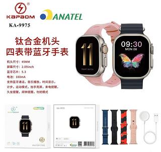 Relógio SmartWatch BT 49mm 4 Pulseiras KA-9975