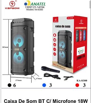 Caixa de som Bluetooth USB cartão memória KA8300 Com 12pcs