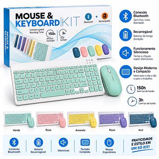 Kit Teclado e Mouse Sem Fio Bluetooth K11 Recarregável