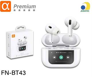 Fone de ouvido Bluetooth - Com tela touch screen - Case para carregamento - ANC/ENC FNBT43