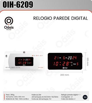 Relógio de parede digital OIH-6209