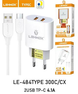 Carregador 4.1A tipo c 2USB LE484