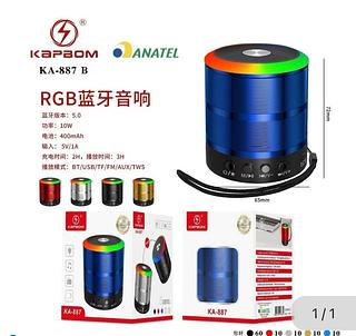 Caixa de som Bluetooth USB cartão memória com RGB KA887B Com 100pcs