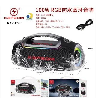 Caixa de Som Bluetooth RGB à Prova d'Água de 100W 183*370mm Cód: KA-8172