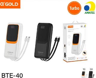 Powerbank20000 mAh - 2 adaptadores TIPO-C e Lighting - Turbo PD 22.5 BTE40