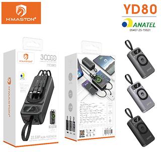 Power Bank Hmaston 30.000MAH C/ Carregamento Magnético YD80.