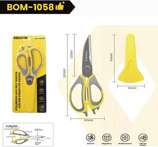 TESOURA DE COZINHA MULTIFU- NCIONAL COM CAPA MAGNÉTICA BOM1058
