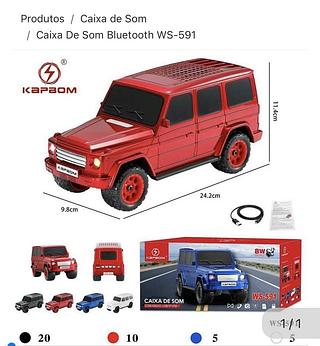 Caixa De Som Bluetooth WS-591 Com 40pcs