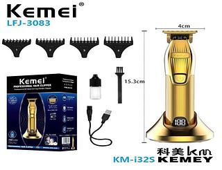 MÁQUINA DE CORTAR CABELO REGARREGAVEL COM BASE DE CARREGAMENTO KMI32S KEMEI