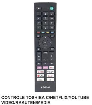 CONTROLE TOSHIBA C/NETFLIX/YOUTUBE VIDEO/RAKUTEN/MEDIA LE7361