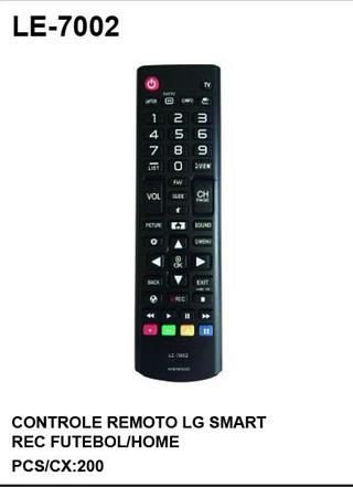 Controle remoto LG Smart Rec Futebol/home LE-7002