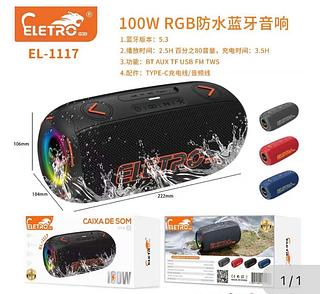 Caixa de som Bluetooth USB cartão memória prova água EL1117 Com 30pcs