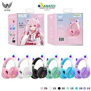 Fone gatinho sem fio com luz RGB Altomex B-19H