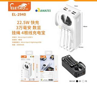 Carregador portátil 30mil MAH 22.5W EL2940