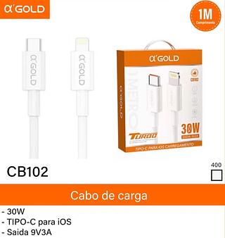 Cabo tipo c para iphone 1M 30W CB102